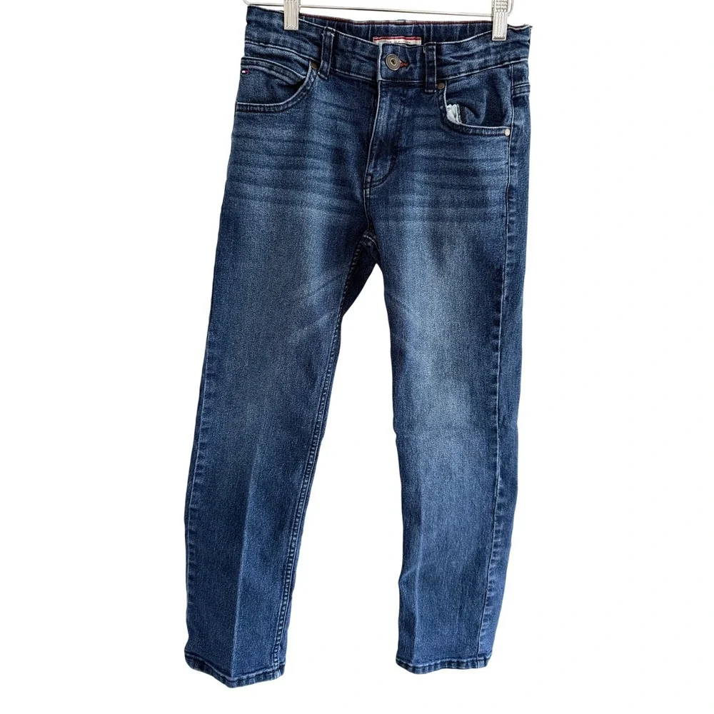 Tommy Hilfiger Straight Leg Jeans Size 12 Dark Wash Adjustable Waist EUC